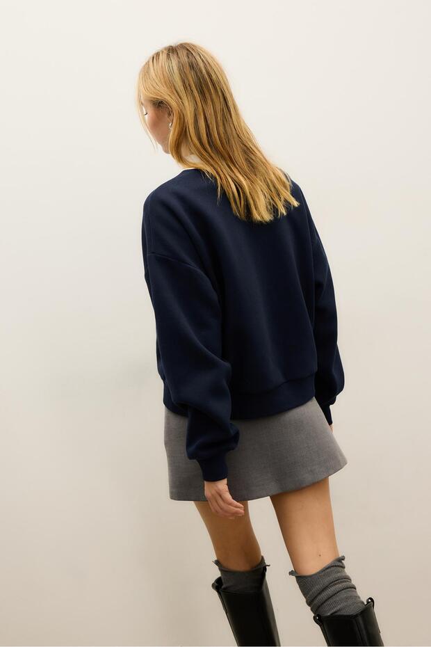 İşlemeli polo sweatshirt - 5