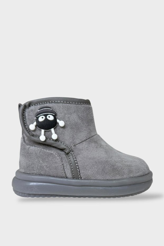 Non-Slip Sole Thermal Fur Velcro Children's Boots Smoked