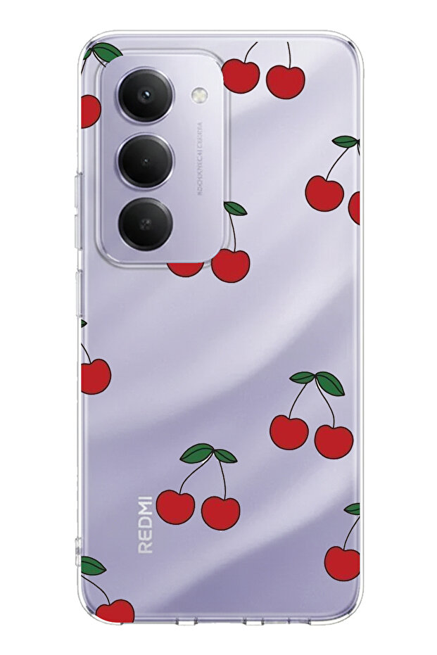 Printed Silicone Case with Cherry Design Designed for Redmi 15 4g Compatible - 1