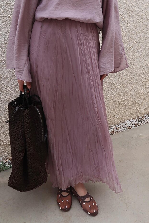 Else Şifon Etek Lila - 4