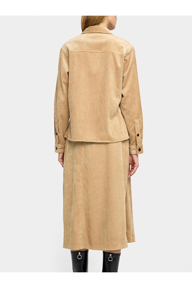 Midi Kadife Etek - 4