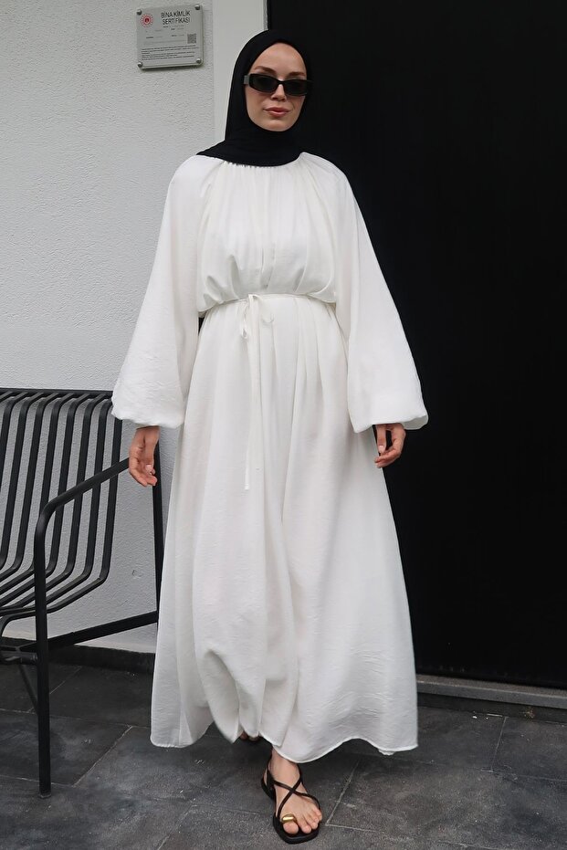 Fiore Elbise Beyaz - 2