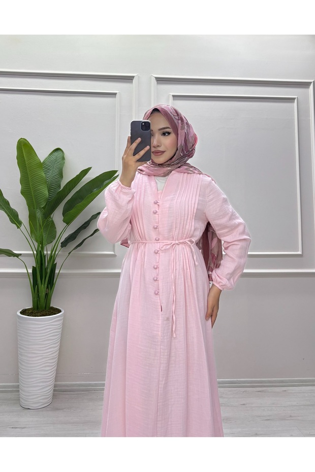 MÜSLİN KUMAŞ ELBİSE - 4