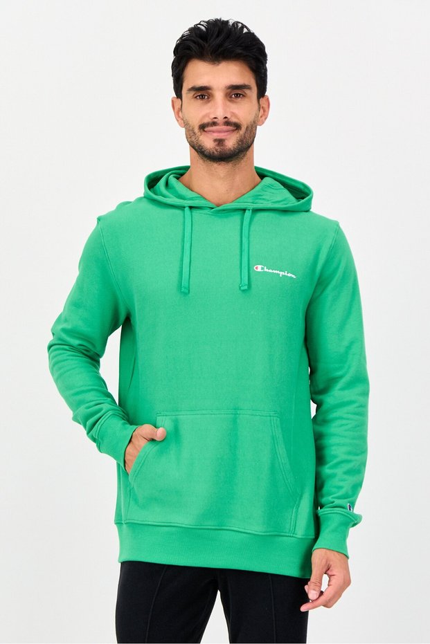 Men Sportswear Fit Long Sleeve Outdoor Hoodie, Green