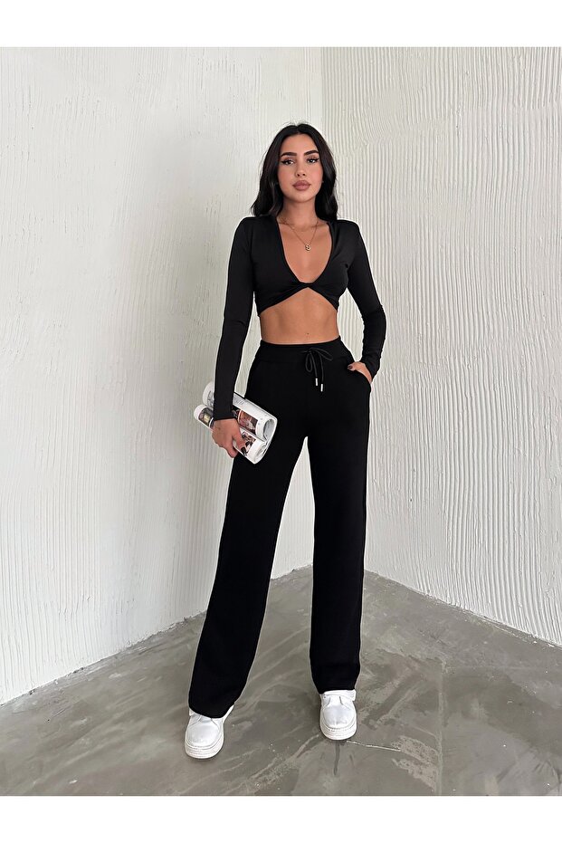 Women's Modal Fabric with Fleece Inside, Thick Bottom, Sweatpants, Loose Fit, Wide Leg