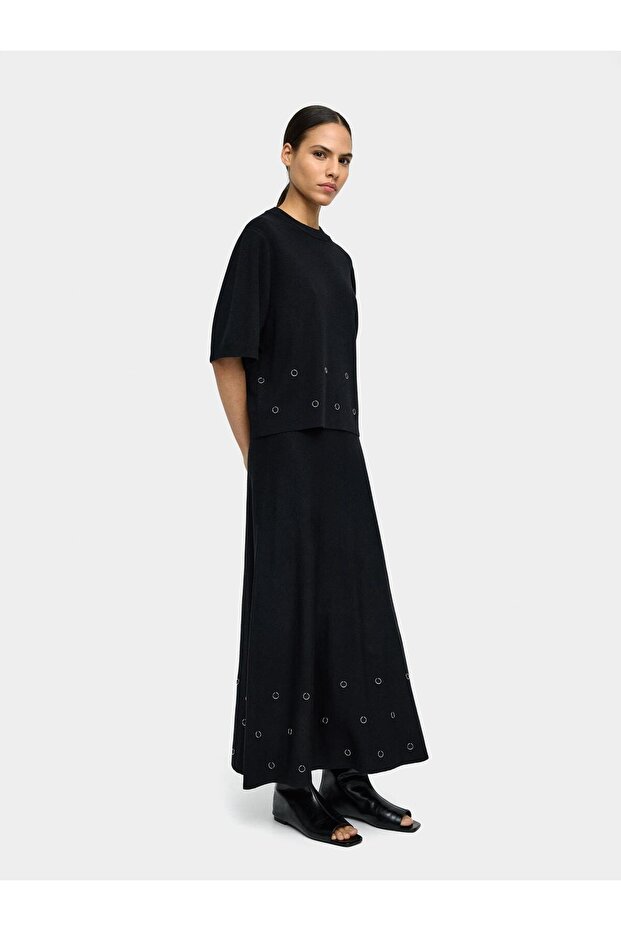 Delikli Örme Etek - 1