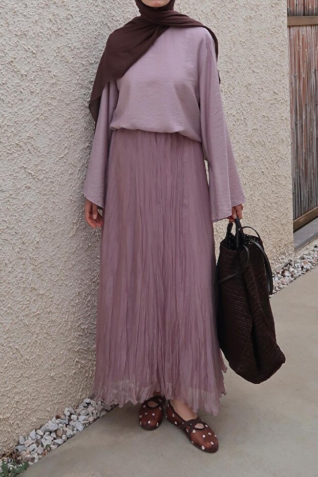 Else Şifon Etek Lila - 1