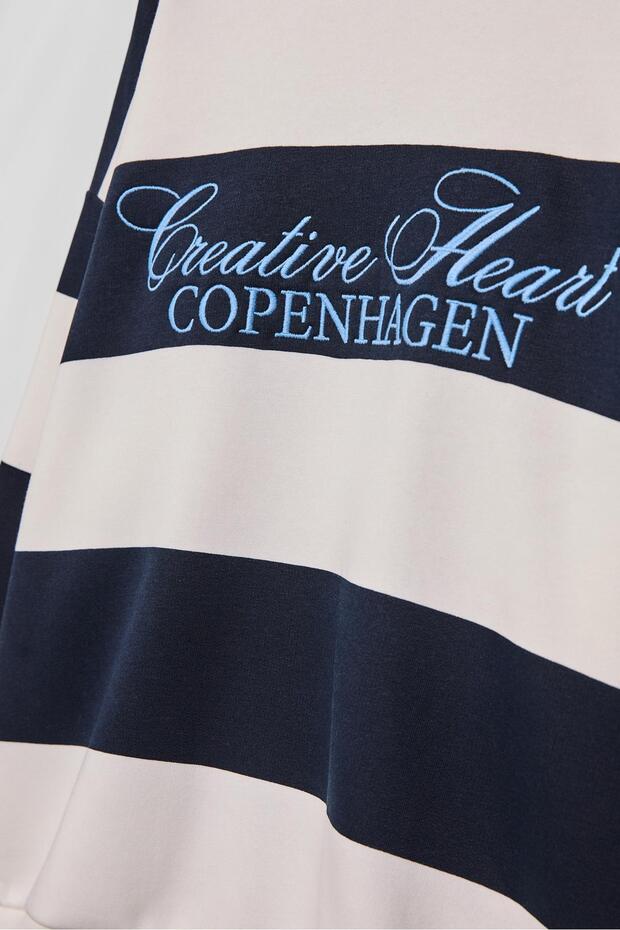 Çizgili işlemeli sweatshirt - 8