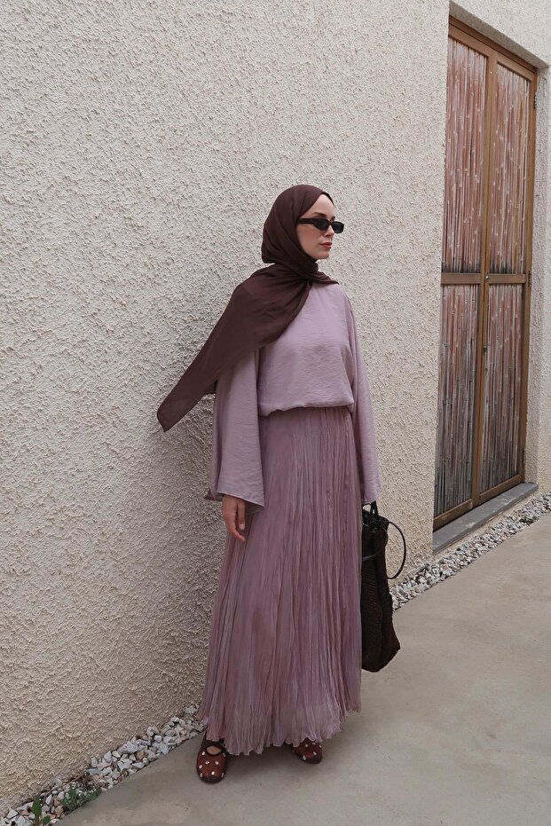 Else Şifon Etek Lila - 3