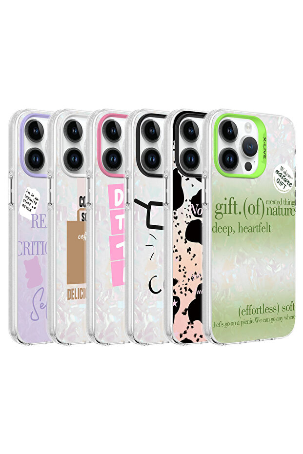 iPhone 14 Pro Compatible Marble Patterned Safa Marbello Case-White - 2