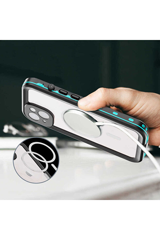 حافظة مقاومة للماء متوافقة مع هاتف iPhone 14 Plus من SAFA 1-1 - أسود - 5