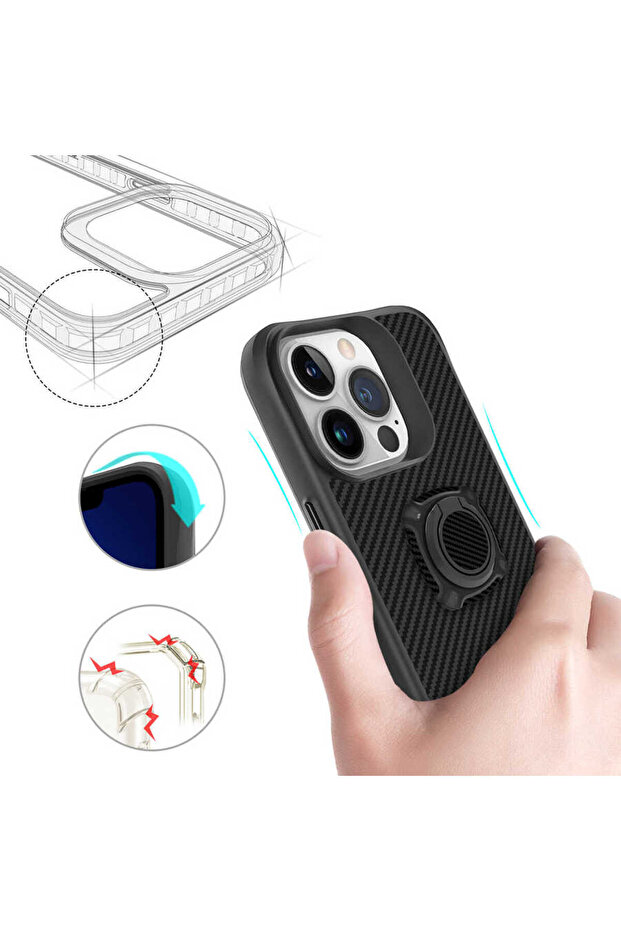 iPhone 13 Pro Max Compatible Safa Timo Case-Black - 4