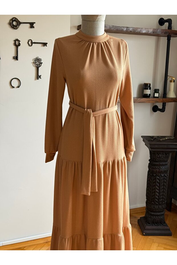 Hakim Yaka Çingene Model Örme Elbise 2400 NAVRA | - 1