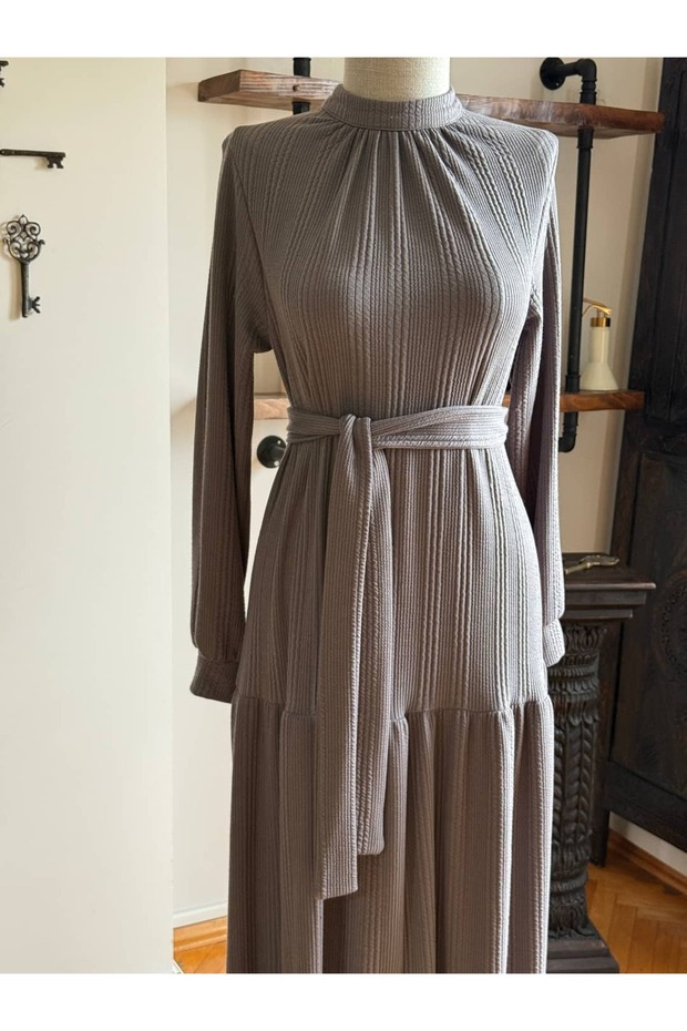 Hakim Yaka Çingene Model Örme Elbise 2400 NAVRA | - 1