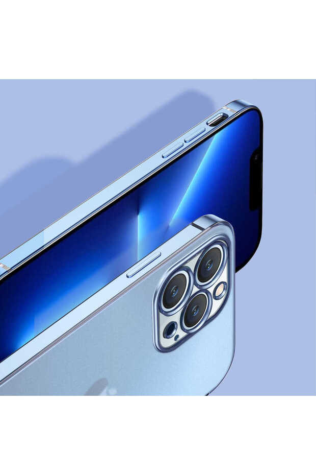 iPhone 13 Pro Max Compatible Safa Matte Gbox Case-Silver - 5