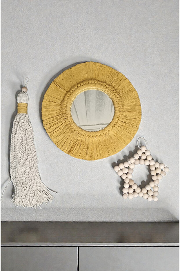 Makrome aynalı duvar seti - 1