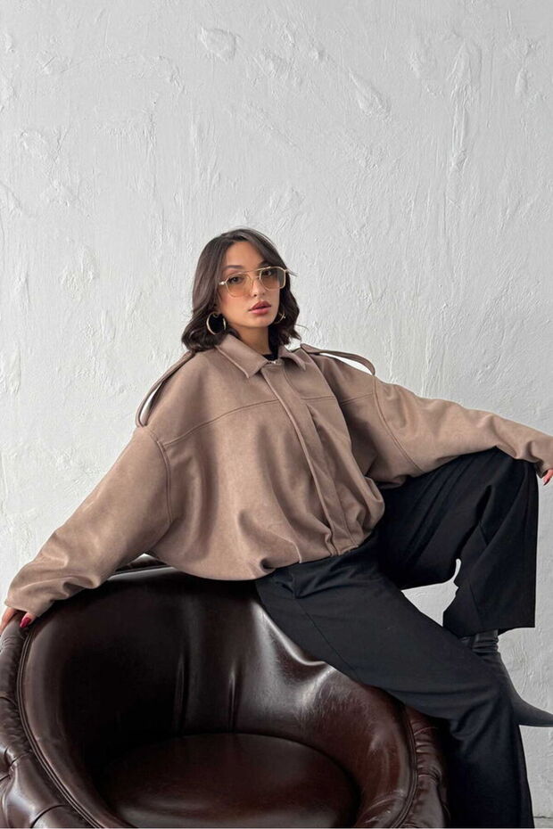 Scuba Suede Coat - Light Brown | F2017