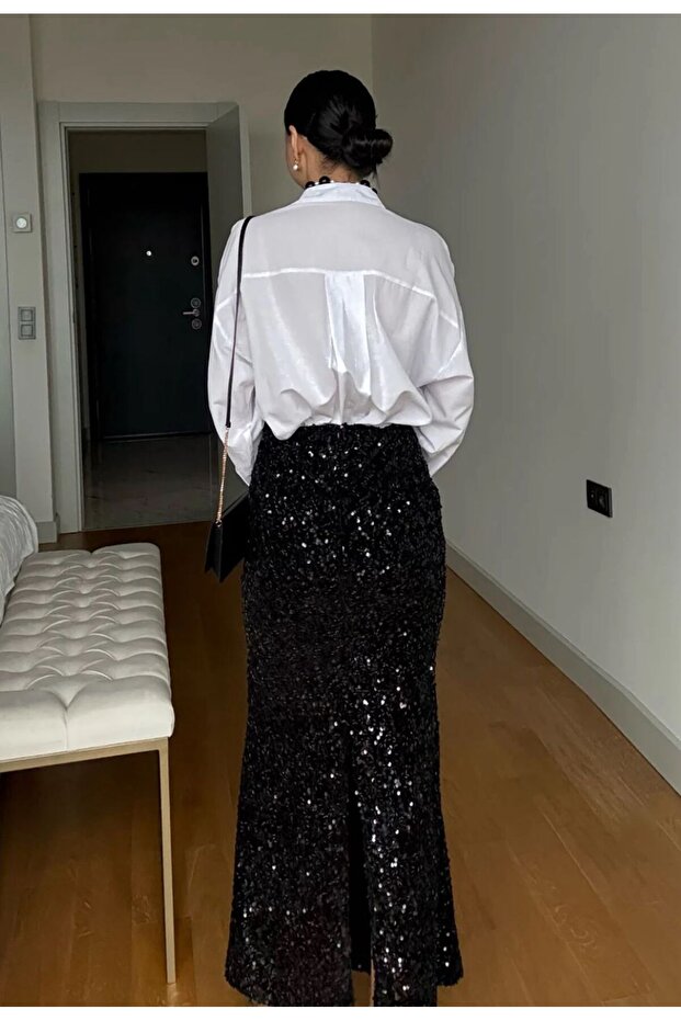 Payetli Maxi Balık Etek - 4