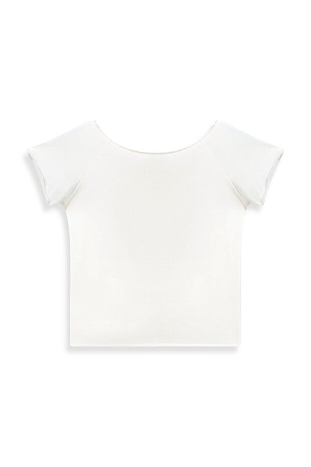 Kısa Kollu V Yaka Basic Beyaz Atlet - 2