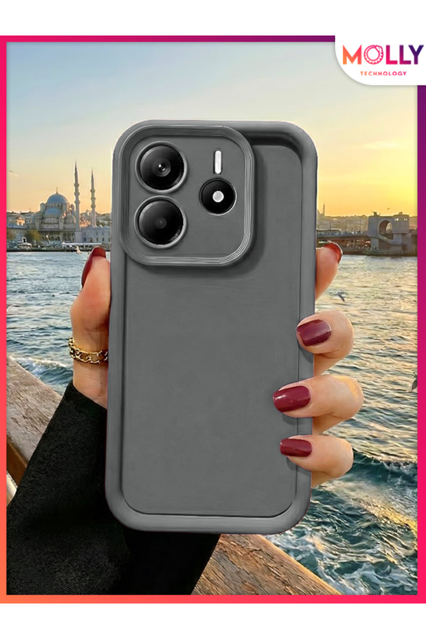 Alpha Gray Edges Thick Pan Silicone Case for Xiaomi Redmi Note 14 4g