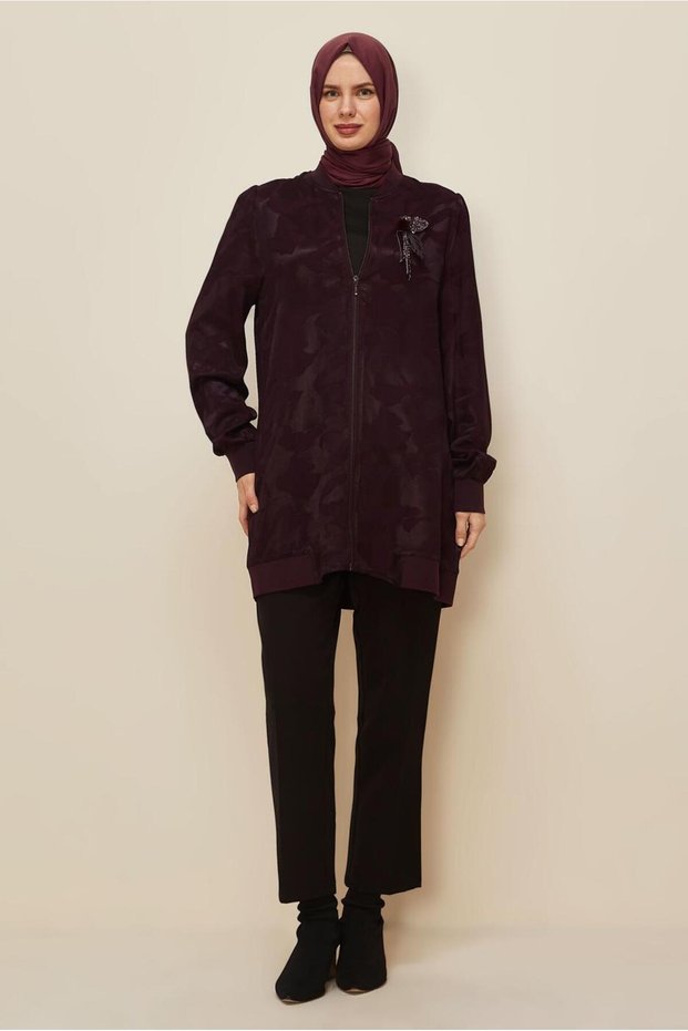 Zipped Jacquard Satin Tunic 46184