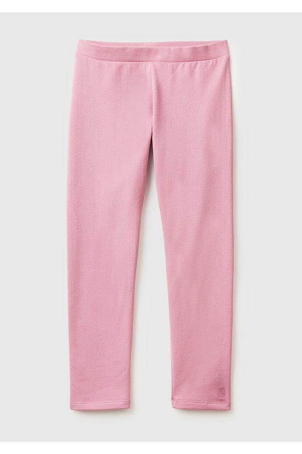 Girl's Dusty Rose Logo Embroidered Regulat Fit Leggings