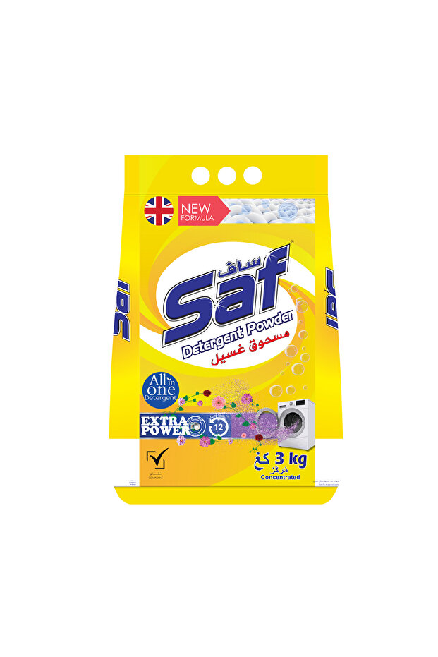 Detergent Powder Yellow 3kg – Effective Stain Removal with Fresh Fragrance
