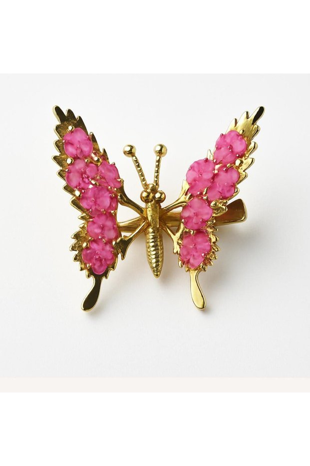 Elegant Floral Hair Clip with Moving Butterfly Detail