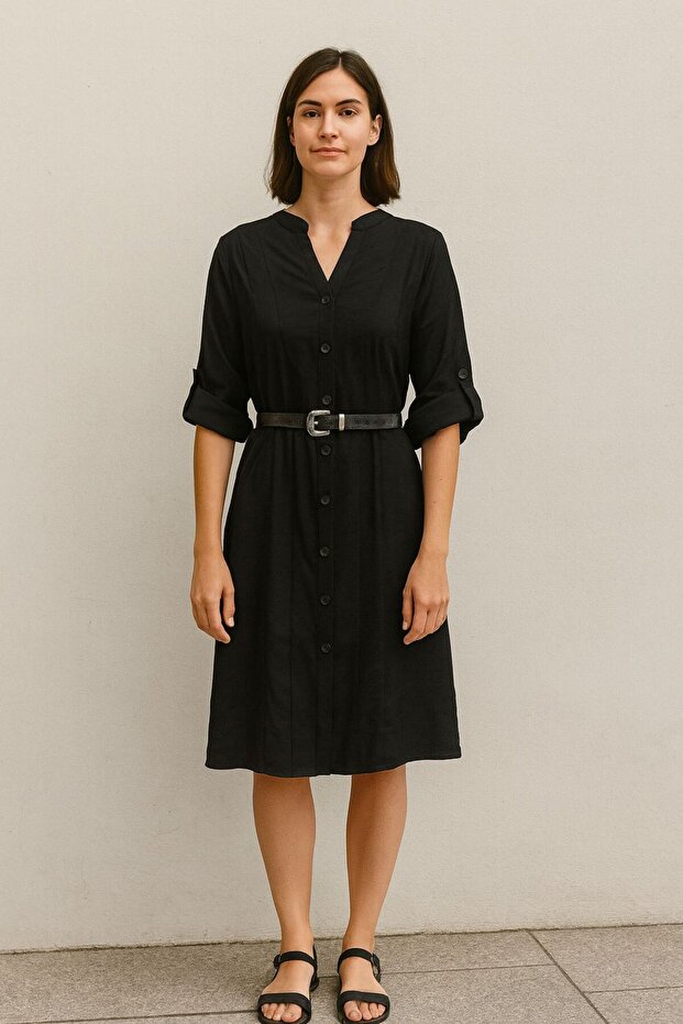 Rochie mini cu mâneci pliabile - 1