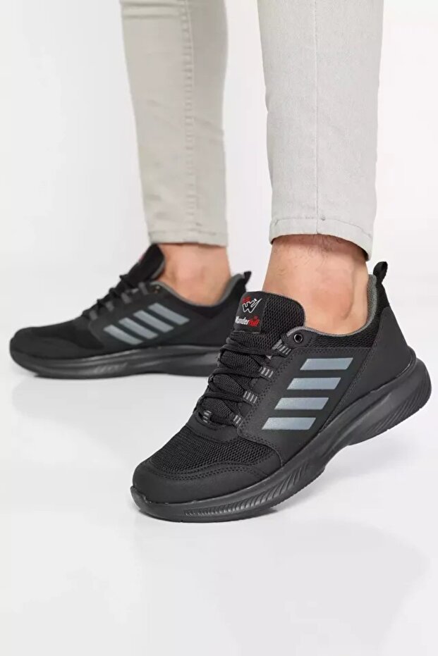 Men's Lace-Up Sneakers Black Smokedtzl-P-00004156