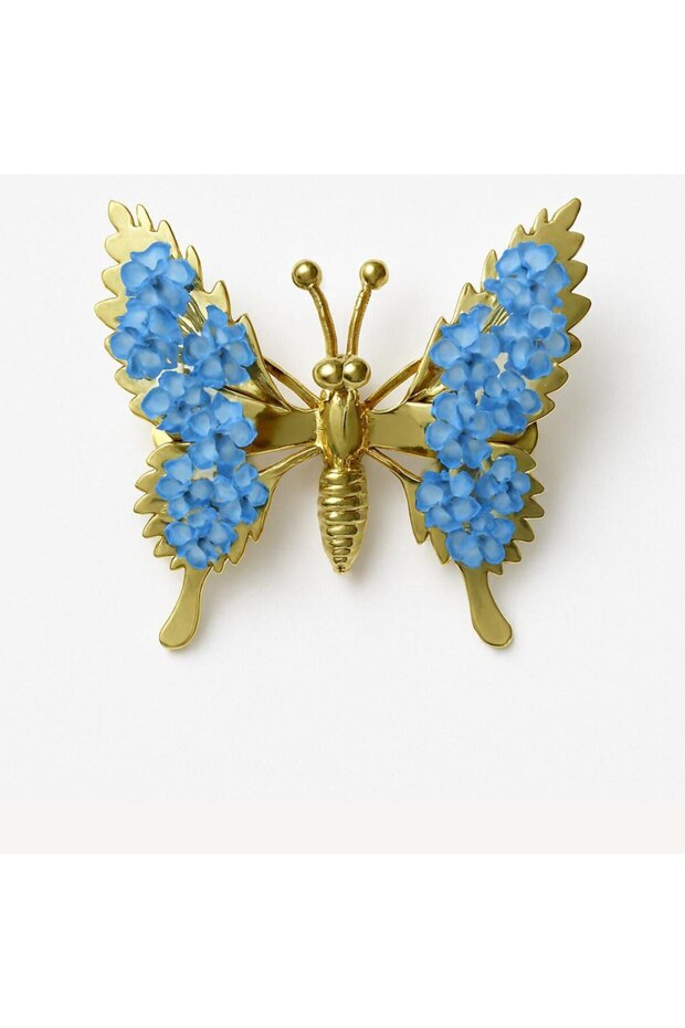 Elegant Floral Hair Clip with Moving Butterfly Detail