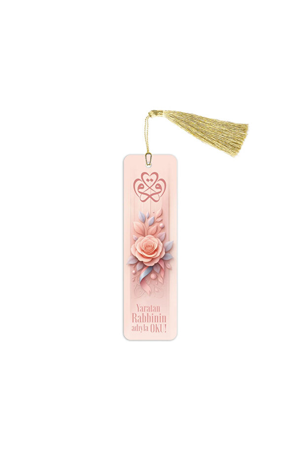 Metal Bookmark Model 19 - İkra Pink Flower