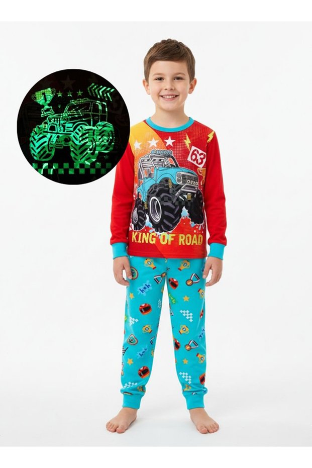 Monster Truck Boys Glow in the Dark Pajama Set