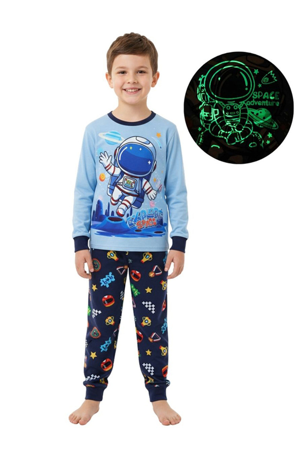 Space Astronaut Boys Glow in the dark Pajama Set