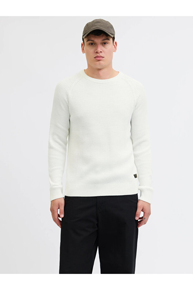 Jjpannel Knit Crew Neck Aw25 Crew Neck Sweater