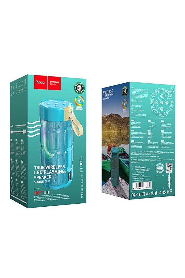 مكبر صوت HC7 لاسلكي حقيقي مزود بإضاءة LED وامضة - 3