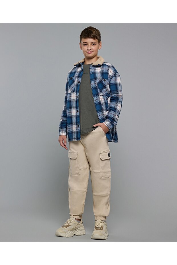 Solid Cargo Joggers With Drawstring Waist - 2