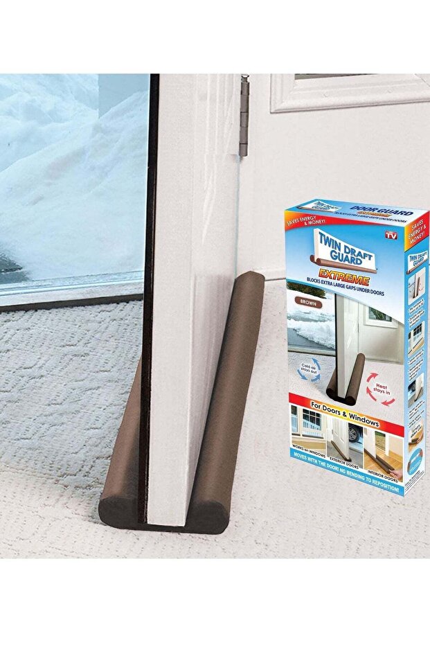 Twin Draft Guard Extreme in Brown - Energy Saving Under Door Draft Stopper