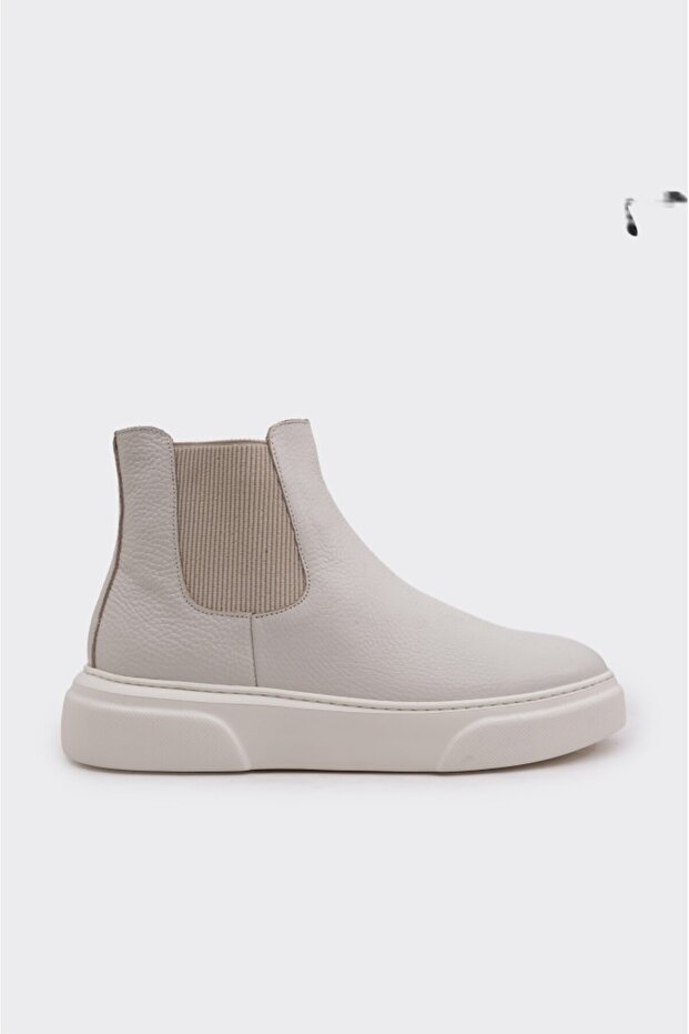 Hakiki Deri Bileği Lastikli Kadın Bot - 1