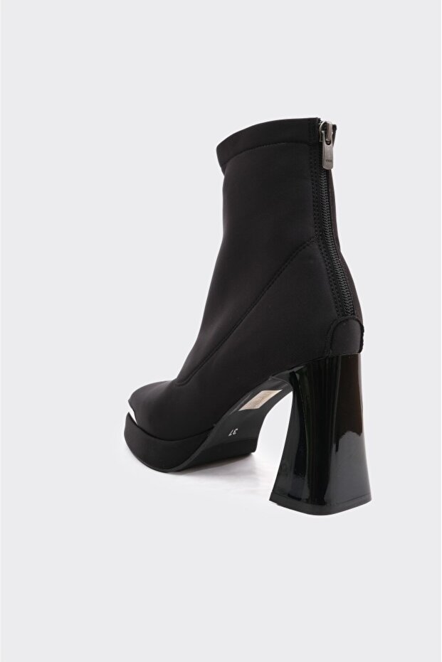 Platfromlu Kalın Topuklu Streç Kadın Bot - 3