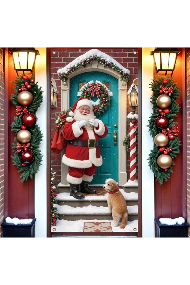 Elastic Door Decoration, Fabric Door Dressing, Christmas Decor, New Year, School Event Door Decoration