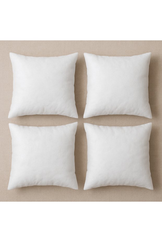 4 Pieces Premium Square Throw Pillow Inner Cushion Filled with 1St Quality Fiber Sponge 45X45,43X43,30X50,50X50