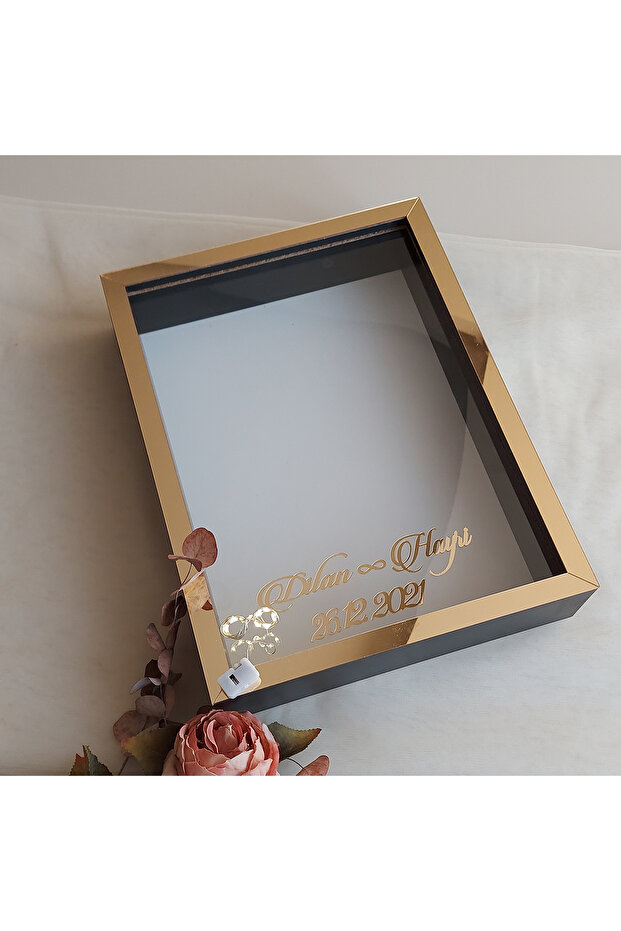 إطار صور LED بتصميم عميق على شكل صندوق ورد مقاس 30×40 سم! إطار المرآة!