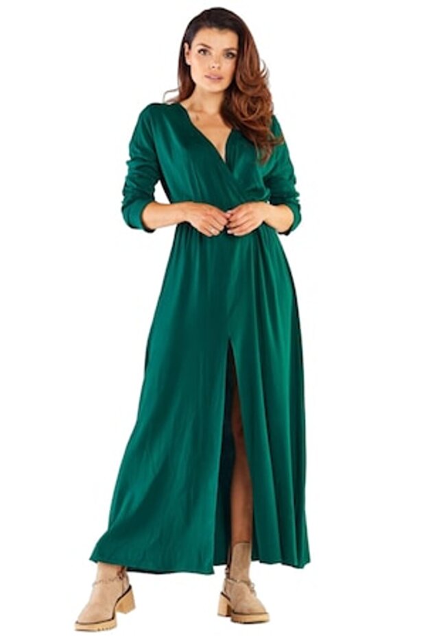Rochie, Elastan, Verde, S - 1