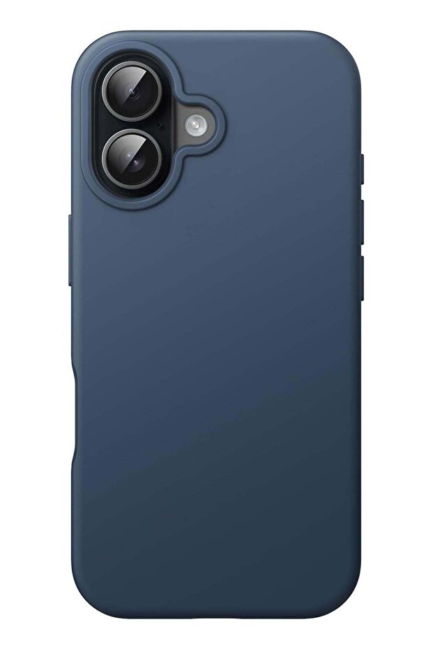 غطاء خلفي من السيليكون مقاوم للصدمات متوافق مع آيفون 17، لون أزرق داكن - 1