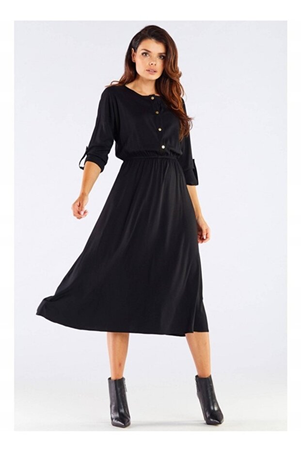 Rochie, Elastan, Negru, L - 2