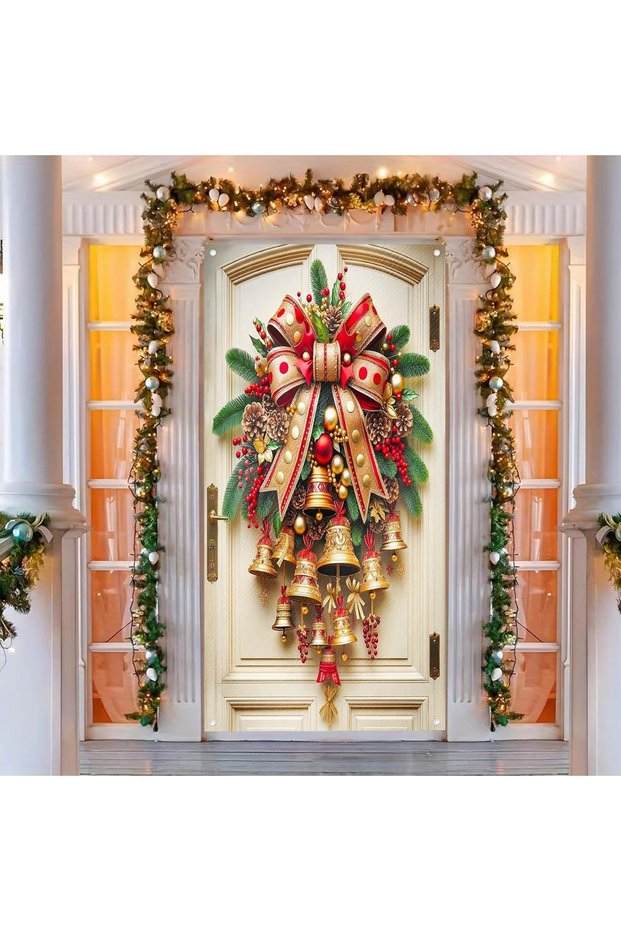 Elastic Door Decoration, Fabric Door Dressing, Christmas Decor, New Year, School Event Door Decoration