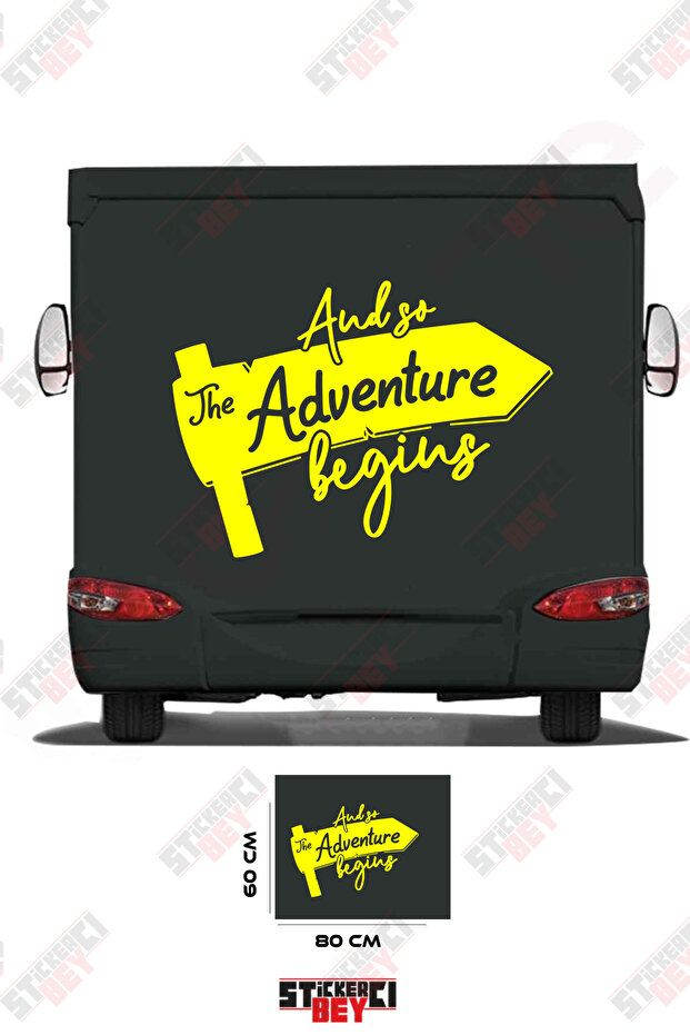 The Adventure Written Road Sign Visual Caravan Sticker Decal