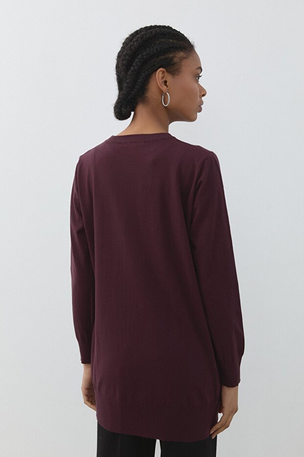 Basic Triko Tunik Mürdüm - 4
