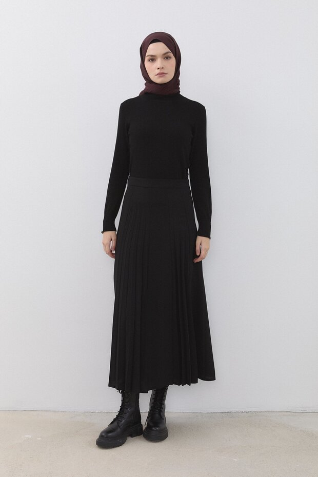 Piliseli Etek Siyah - 2